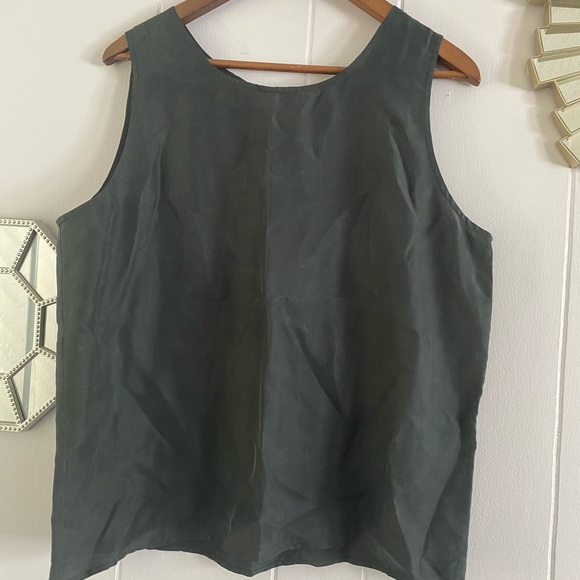 Vintage Marguerite Li Black Silk Tank L - Picture 2 of 5